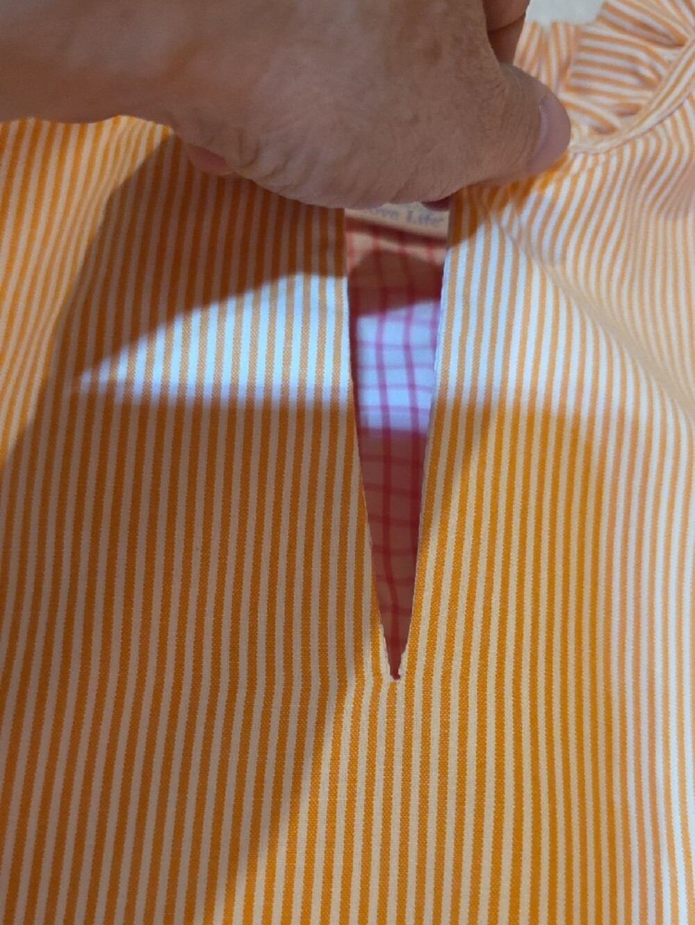 Gretchen Scott Women's Orange/White Pinstripe Tiered Ruffled Dress Size Large - Picture 12 of 12